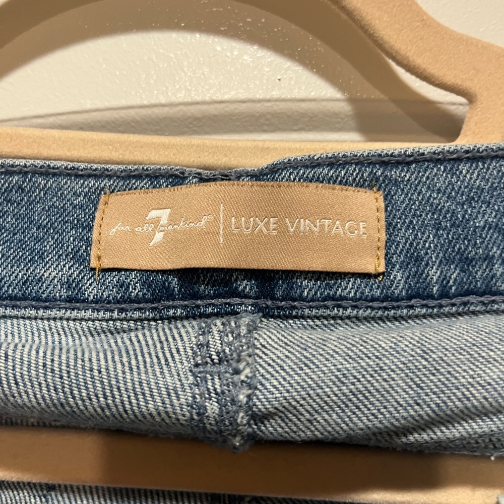 7 For All Mankind Light Blue Boot Cut Jeans - Picture 3 of 8